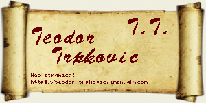 Teodor Trpković vizit kartica